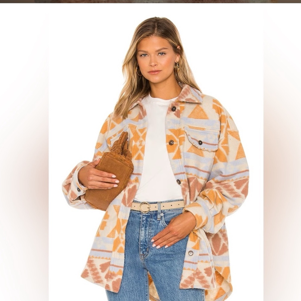 Free People Jacquard Ruby Jacket Aztec Print Sedona Combo Size S